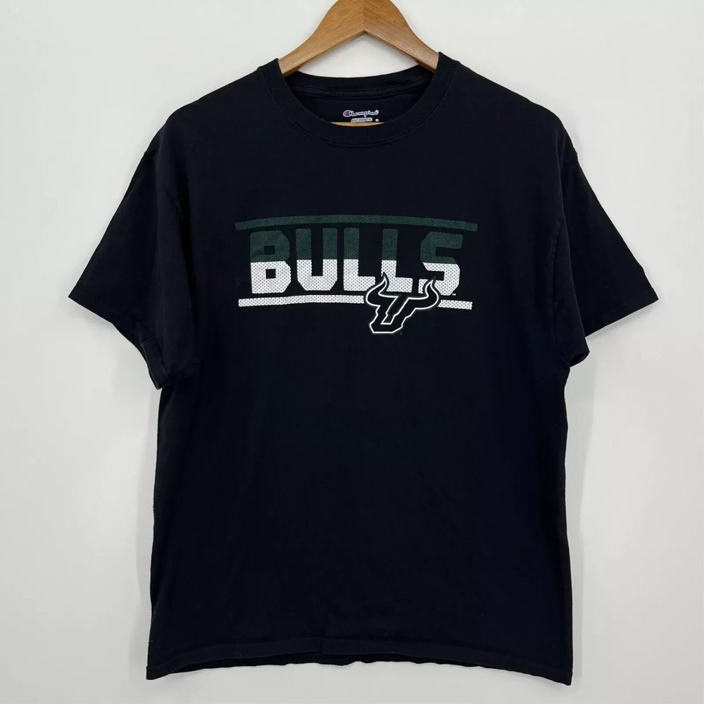 Champion Mens USF Bulls University of South Florida Black Graphic T-Shirt L